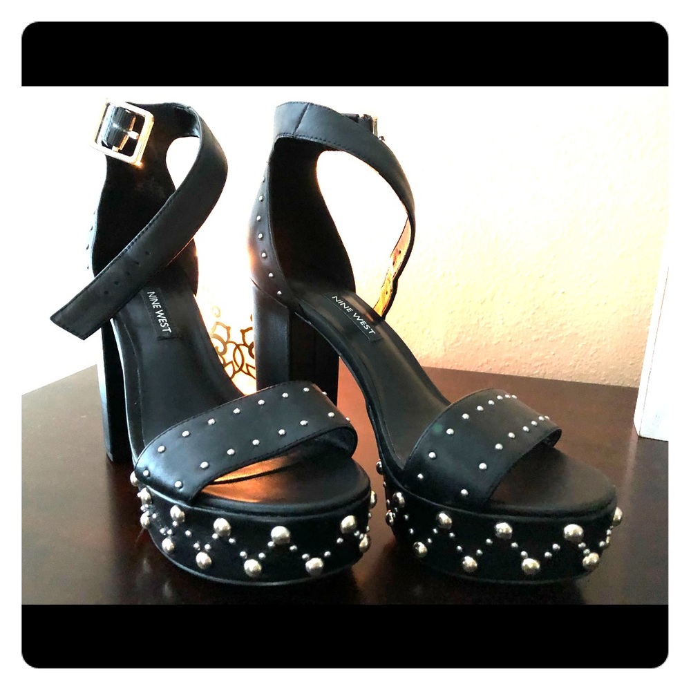 Black studded High heels